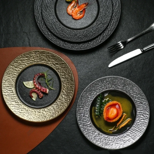 Creative-Black-Ceramic-Plate-Modern-Luxury-Steak-Plate-Gold-and-Silver-Hotel-High-end-Dinner-Dish.jpg_